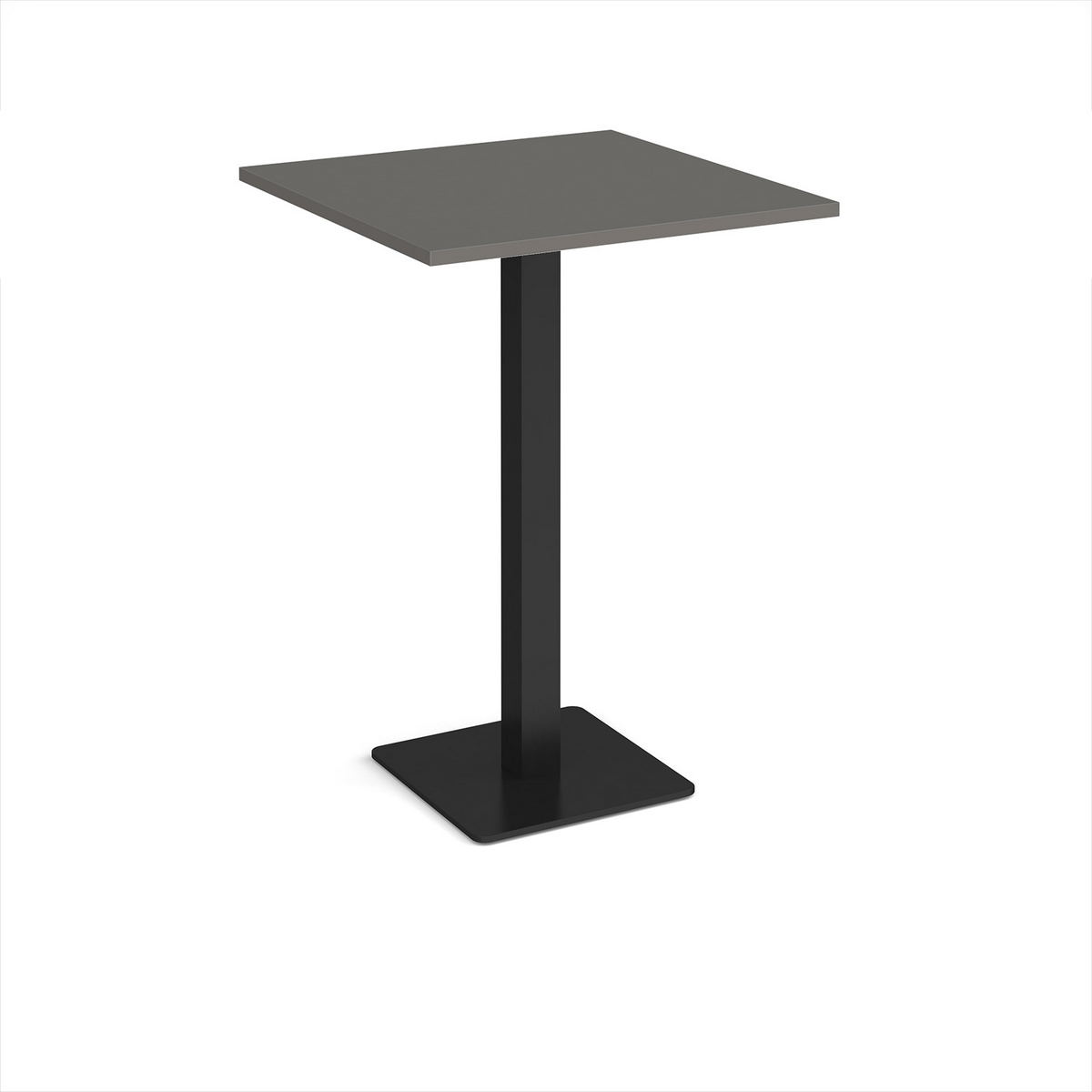 Picture of Brescia square poseur table with flat square black base 800mm - Onyx Grey