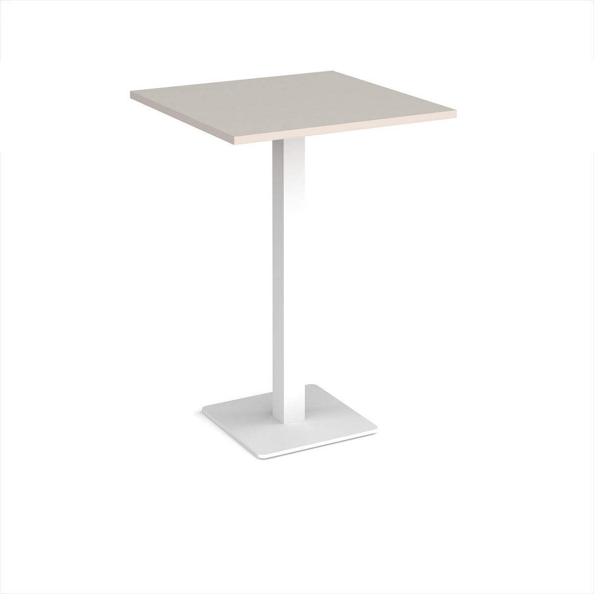 Picture of Brescia square poseur table with flat square white base 800mm - Light Grey