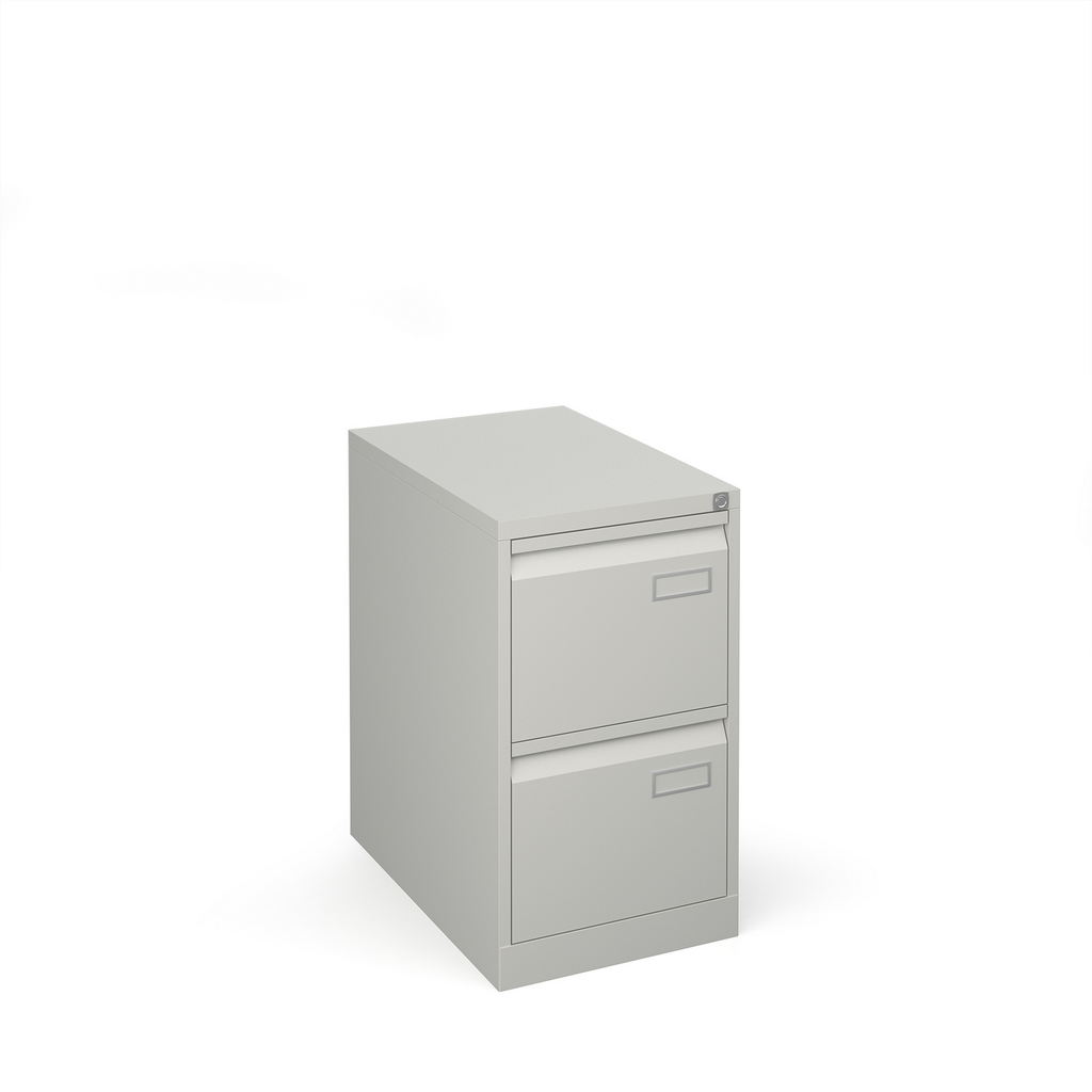 Picture of Bisley steel 2 drawer public sector contract filing cabinet 711mm high - goose grey