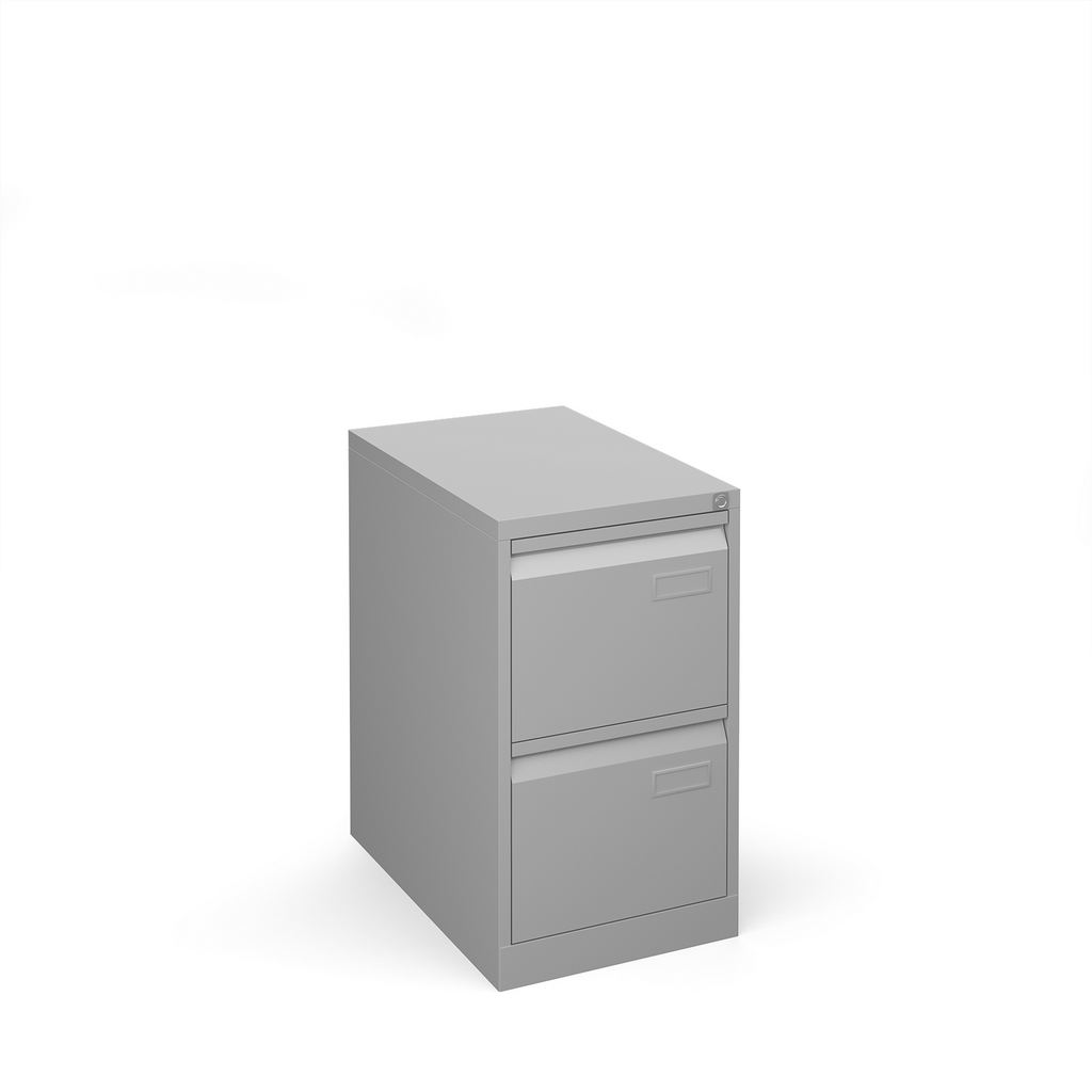 Bisley Steel 2 Drawer Public Sector Contract Filing Cabinet 711mm High Silver Office Furniture Free Delivery In Uk