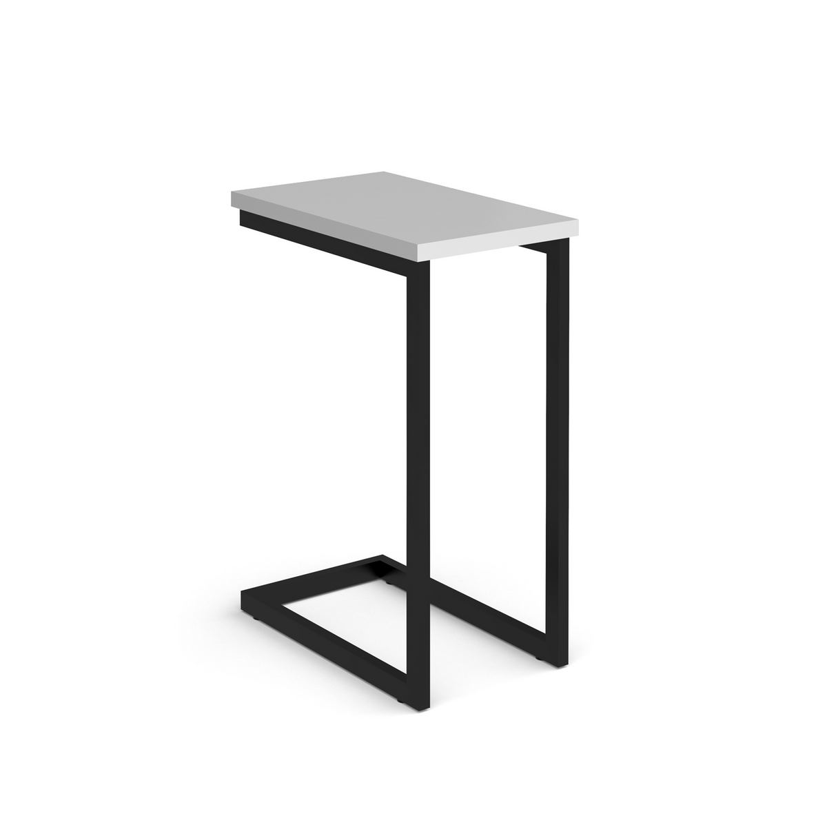 Picture of Buddy laptop table with black frame and oblong top - white