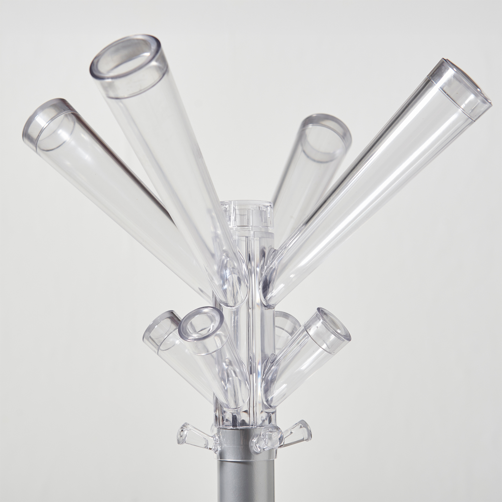 Picture of Callisto coat stand with 4 coat hooks and 4 umbrella hooks - Grey & transparent