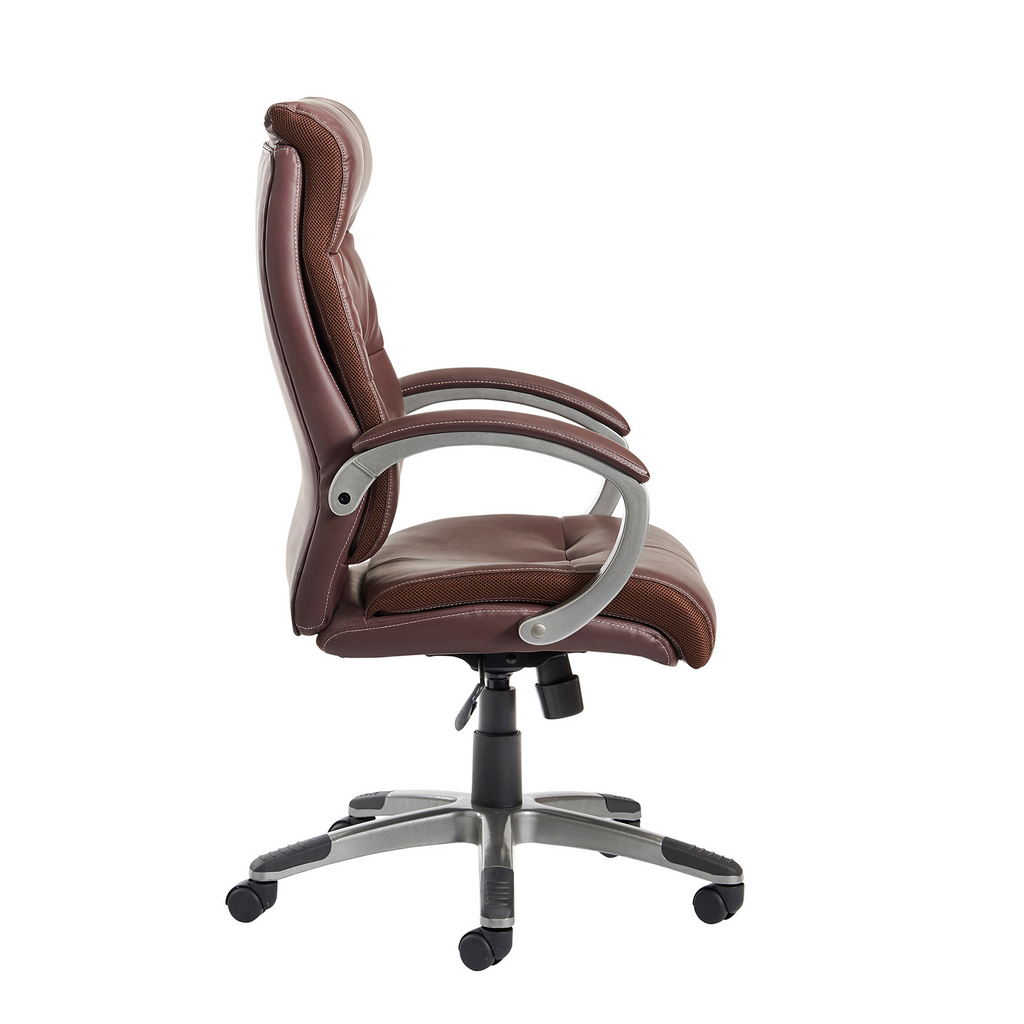 Picture of Catania high back managers chair - brown leather faced