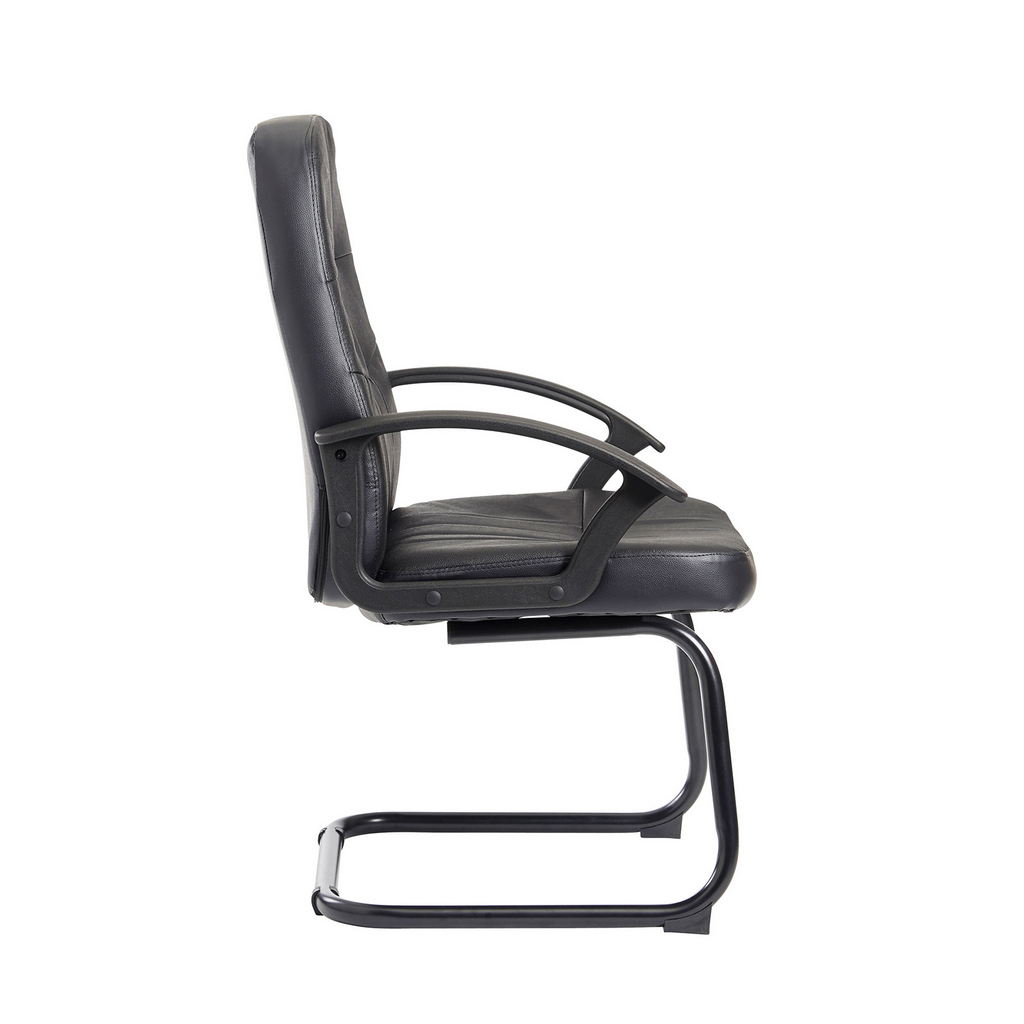 Picture of Cavalier executive visitors chair - black leather faced
