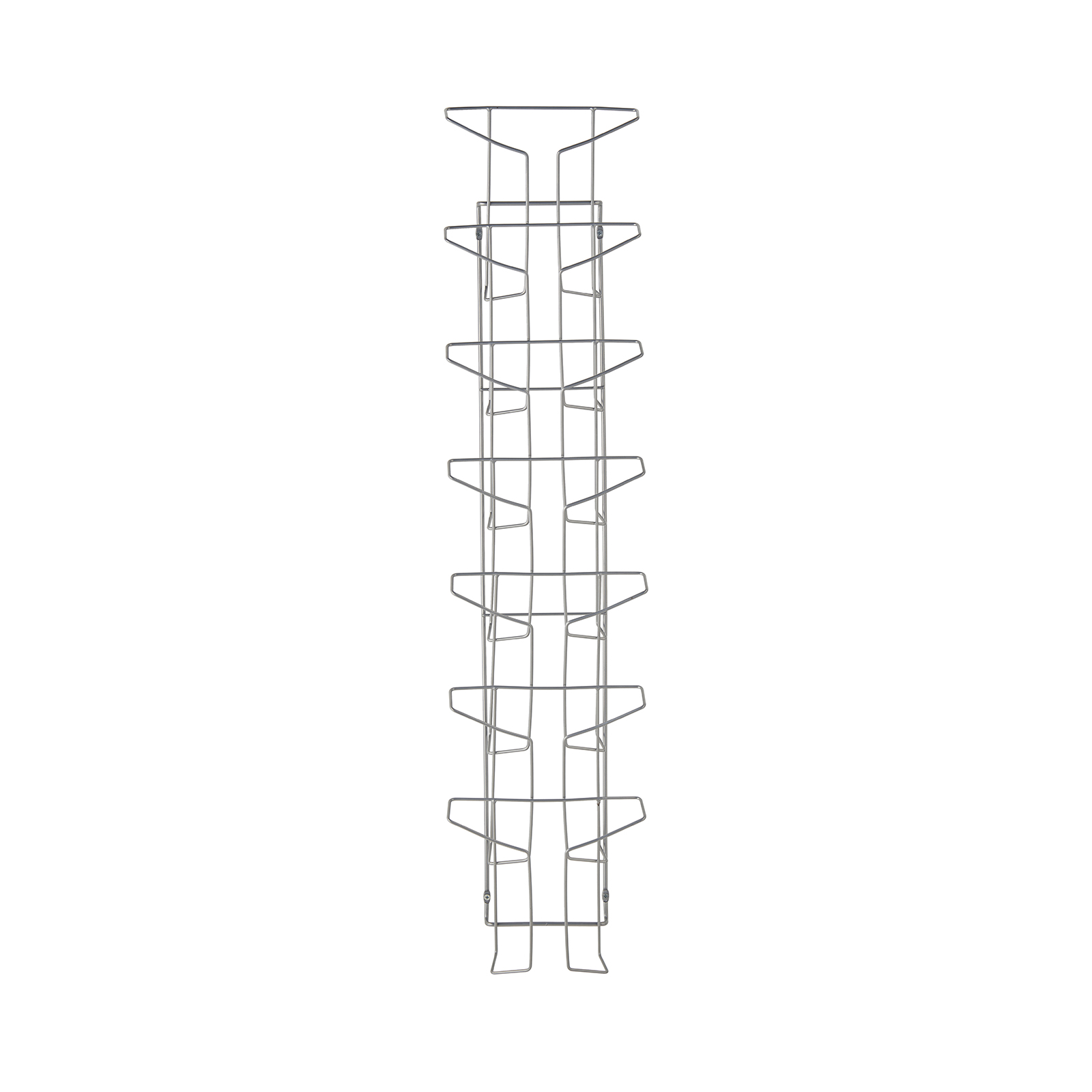 Picture of Cass wall mounted steel & wire display unit 7x A4 compartments - Silver