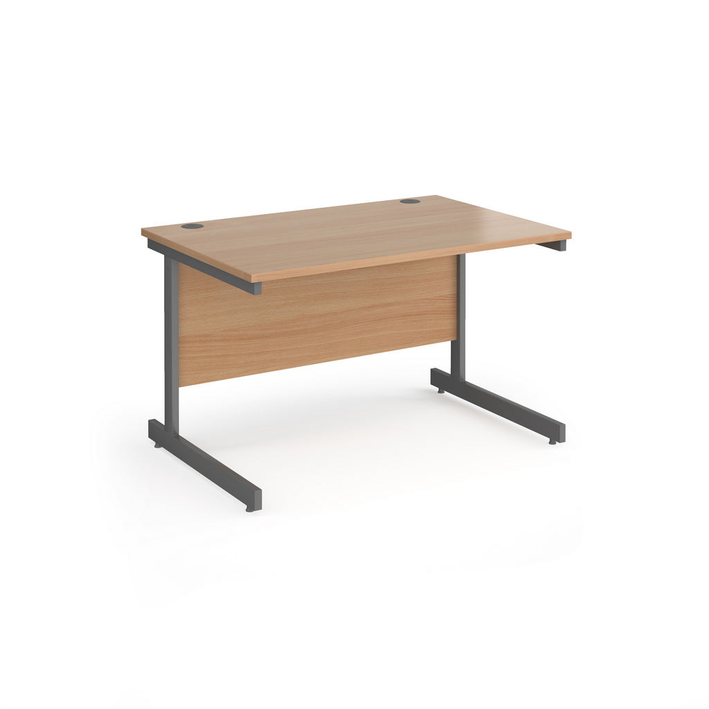 Picture of Contract 25 straight desk with graphite cantilever leg 1200mm x 800mm - beech top