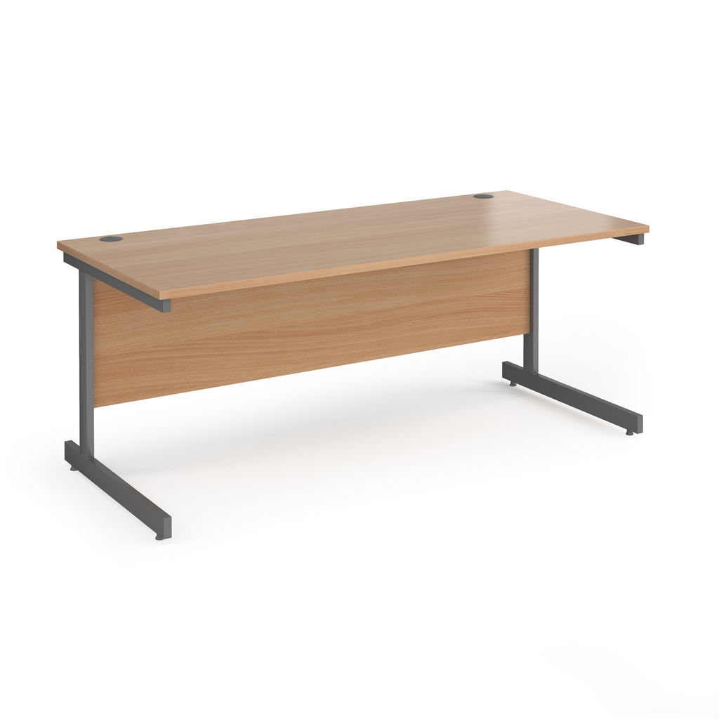 Picture of Contract 25 straight desk with graphite cantilever leg 1800mm x 800mm - beech top