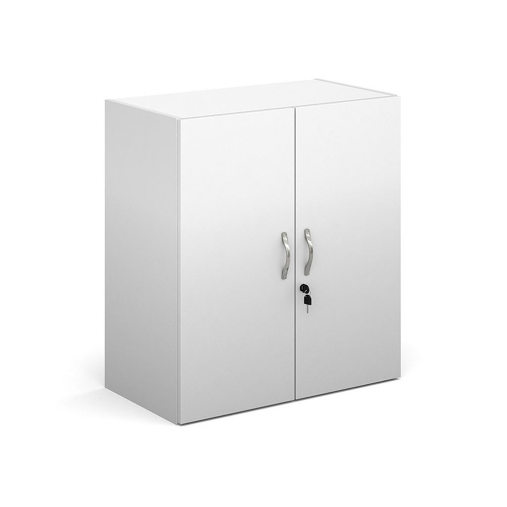 Picture of Contract double door cupboard 830mm high with 1 shelf - white