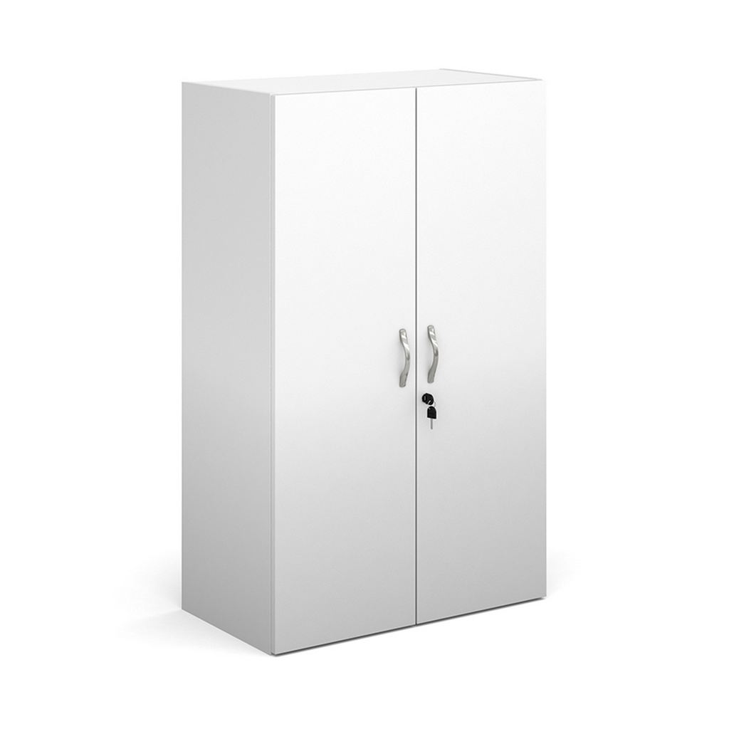 Picture of Contract double door cupboard 1230mm high with 2 shelves - white