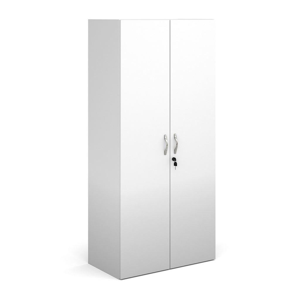Picture of Contract double door cupboard 1630mm high with 3 shelves - white
