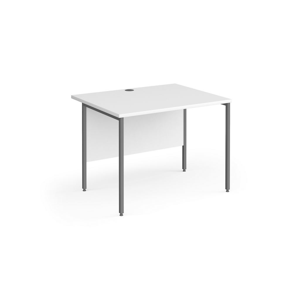 Picture of Contract 25 straight desk with graphite H-Frame leg 1000mm x 800mm - white top
