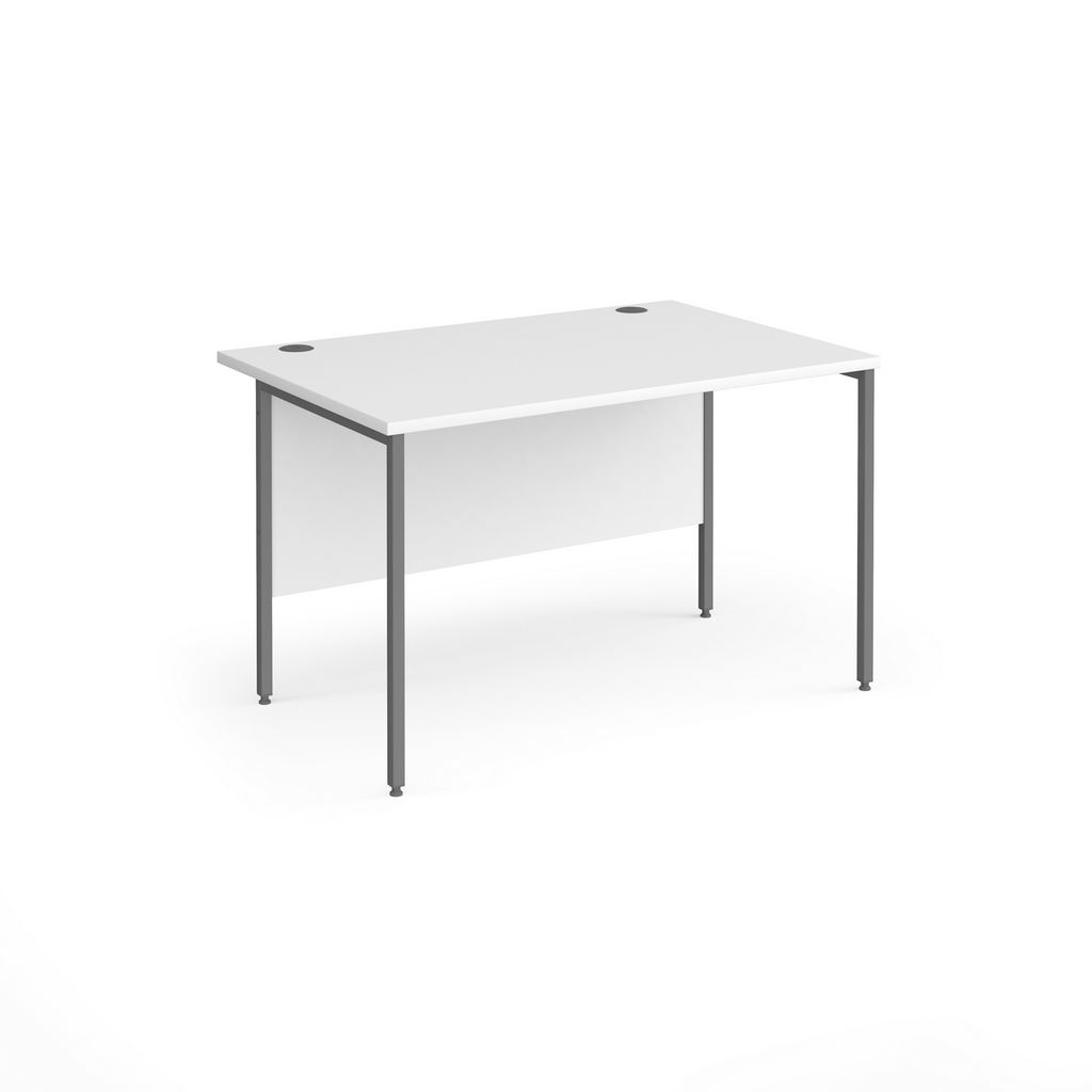 Picture of Contract 25 straight desk with graphite H-Frame leg 1200mm x 800mm - white top