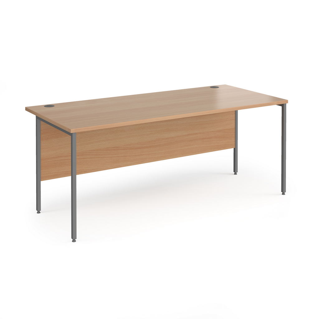 Picture of Contract 25 straight desk with graphite H-Frame leg 1800mm x 800mm - beech top