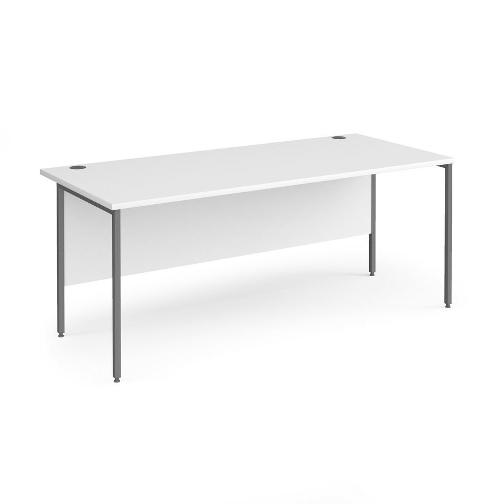 Picture of Contract 25 straight desk with graphite H-Frame leg 1800mm x 800mm - white top