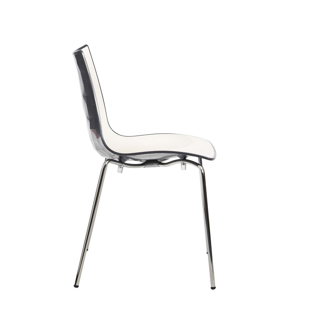 Picture of Gecko shell dining stacking chair with chrome legs - anthracite