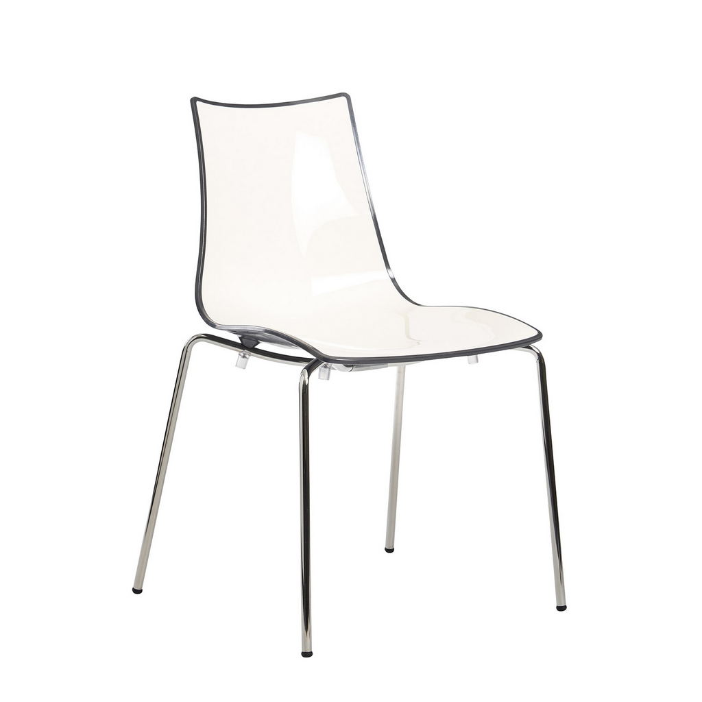 Picture of Gecko shell dining stacking chair with chrome legs - anthracite