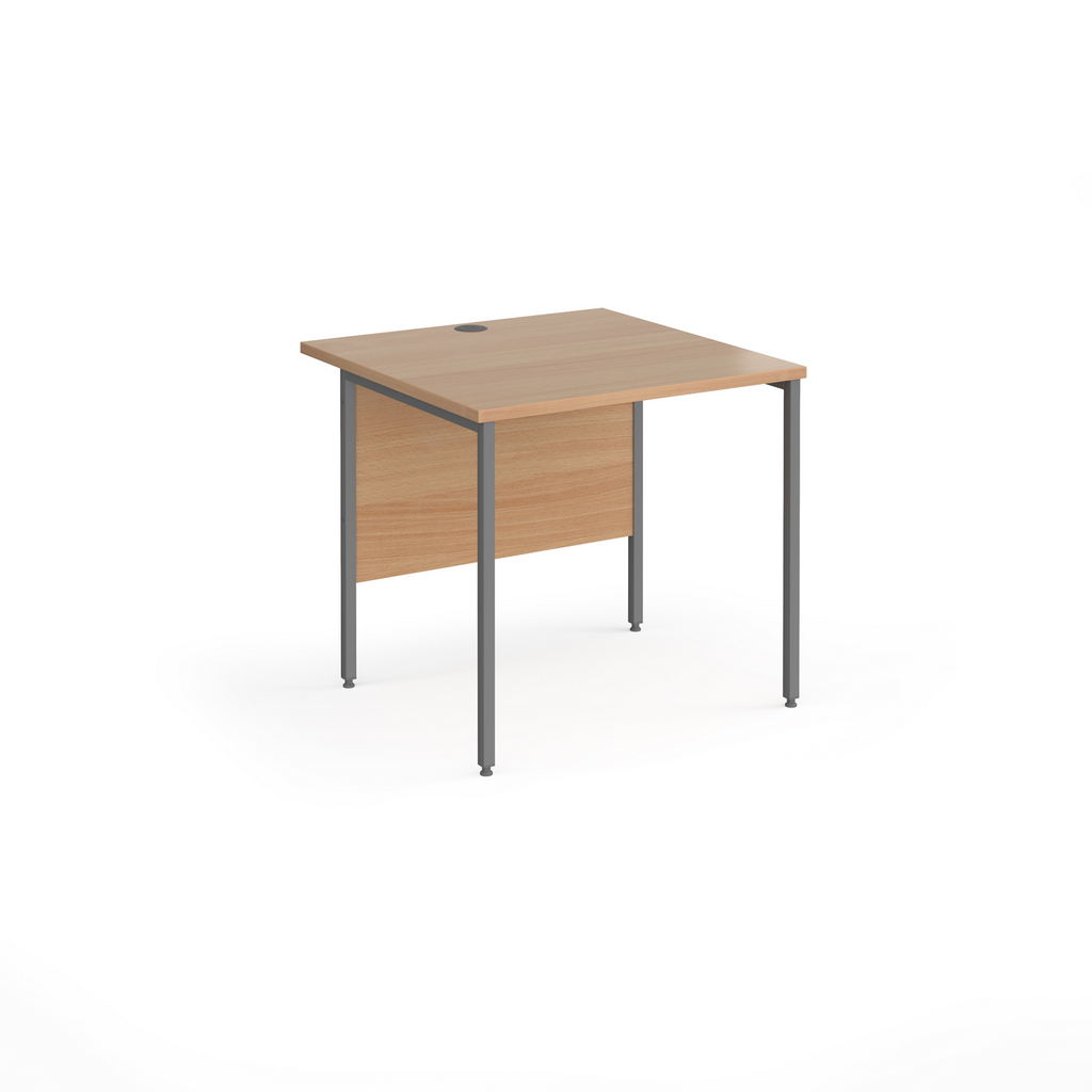 Picture of Contract 25 straight desk with graphite H-Frame leg 800mm x 800mm - beech top