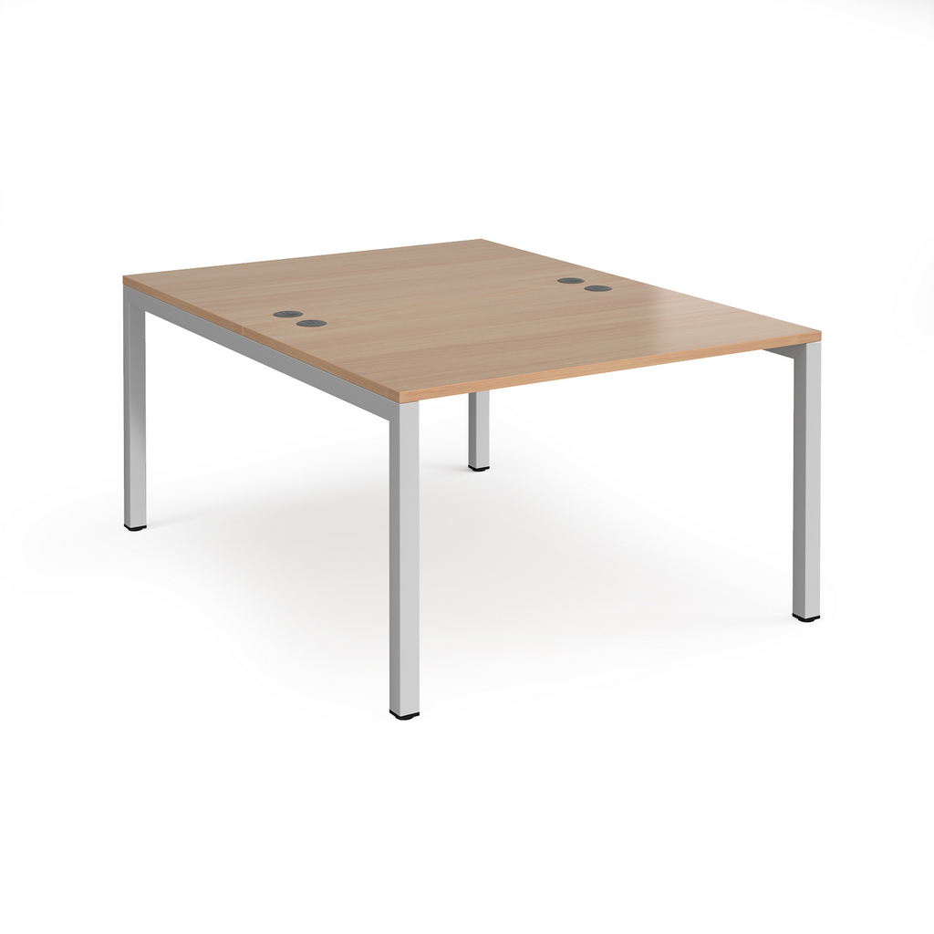 Picture of Connex back to back desks 1200mm x 1600mm - silver frame, beech top