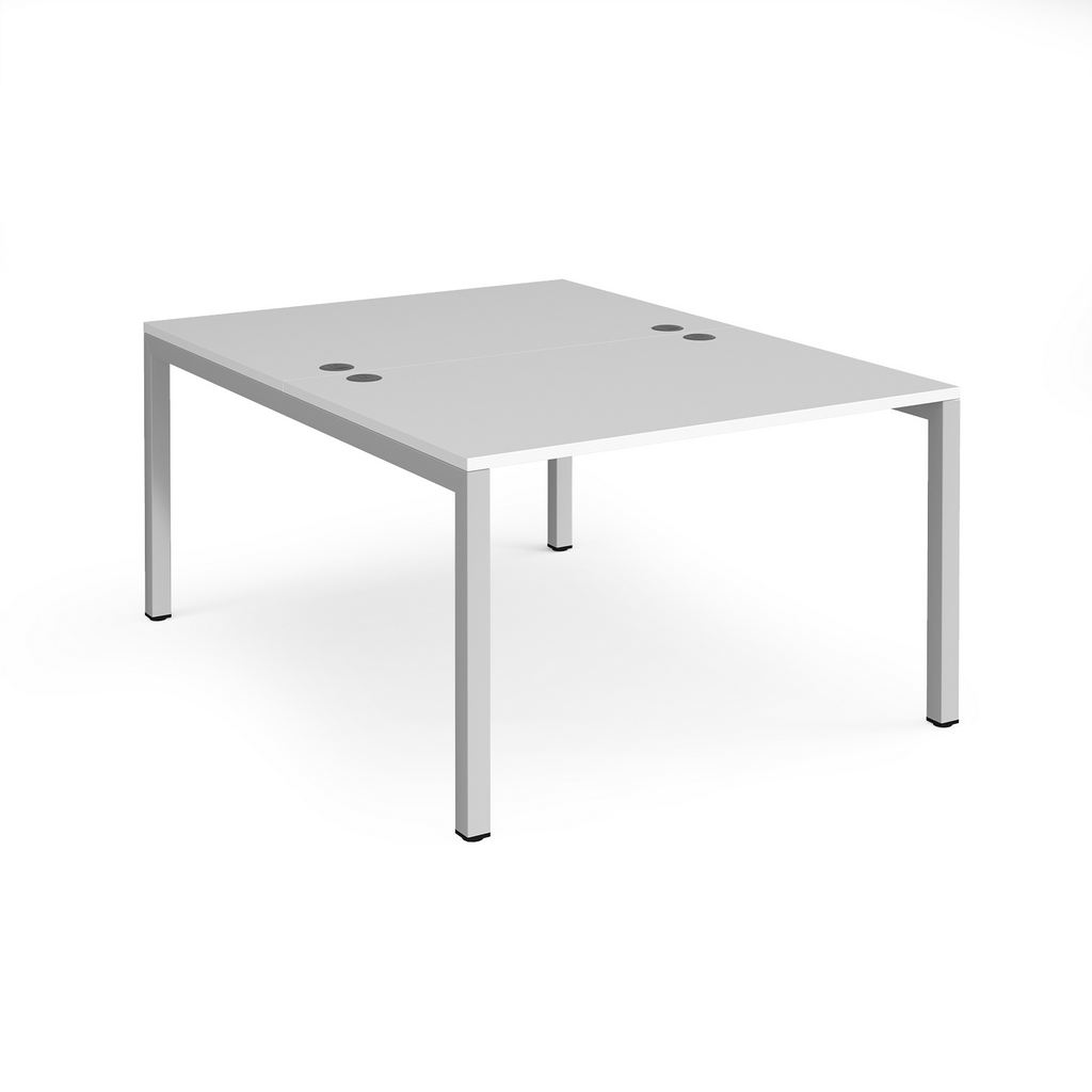 Picture of Connex back to back desks 1200mm x 1600mm - silver frame, white top