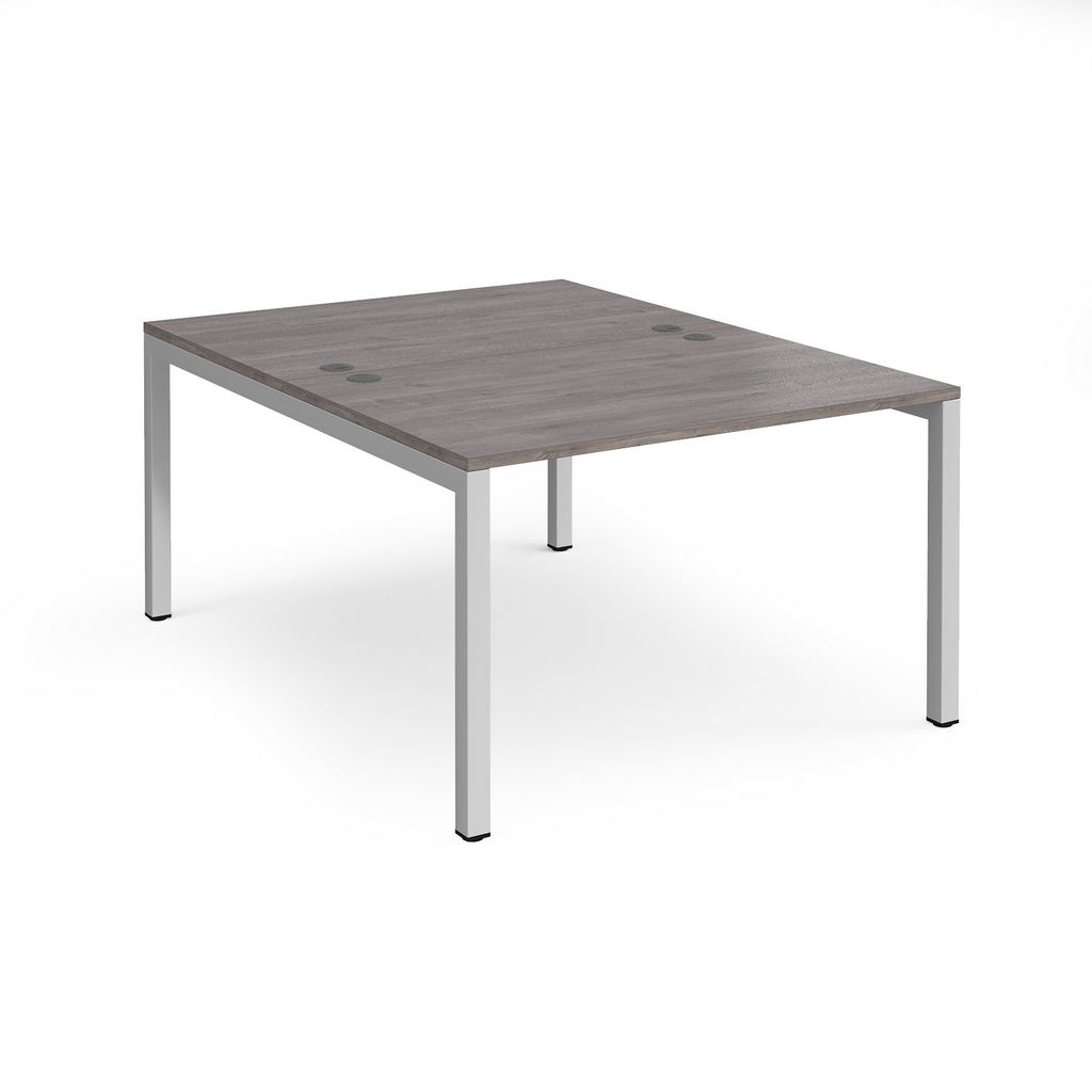 Picture of Connex starter units back to back 1200mm x 1600mm - silver frame, grey oak top