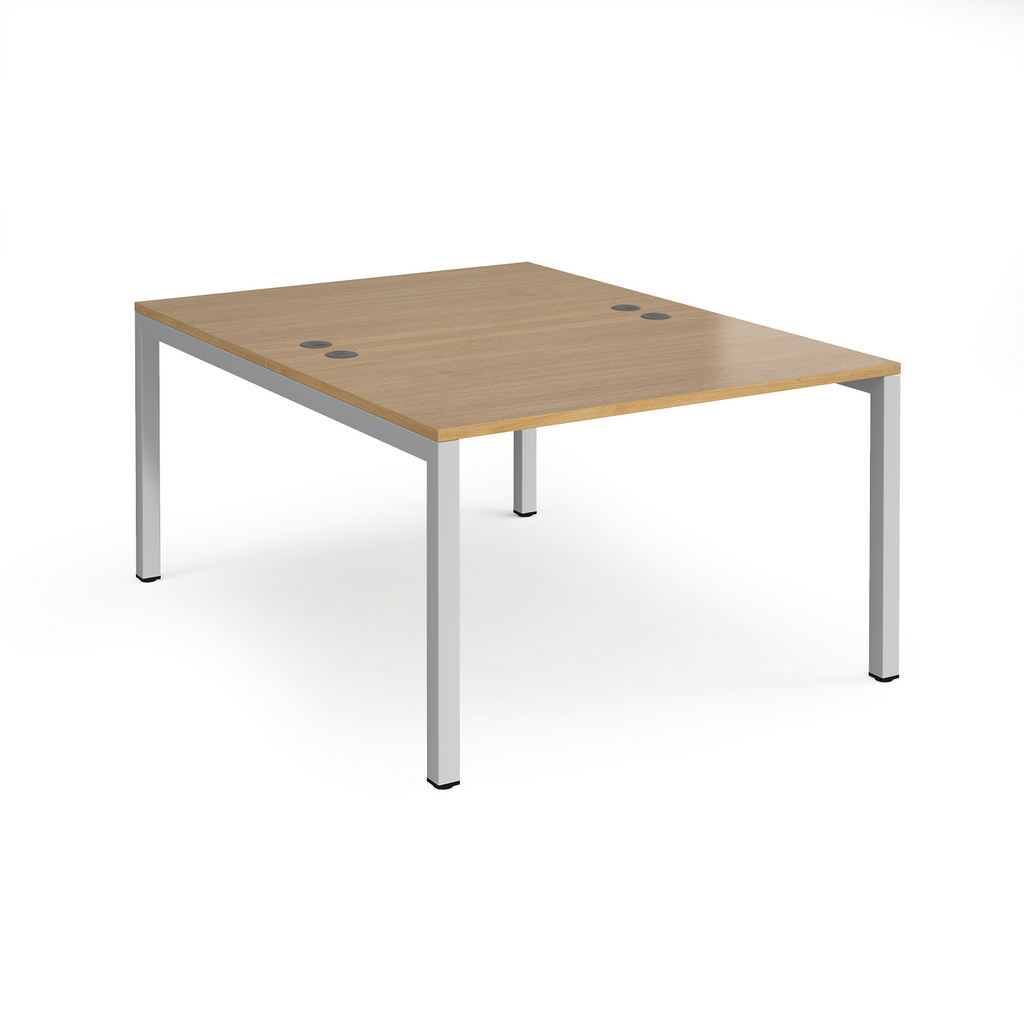 Picture of Connex starter units back to back 1200mm x 1600mm - silver frame, oak top