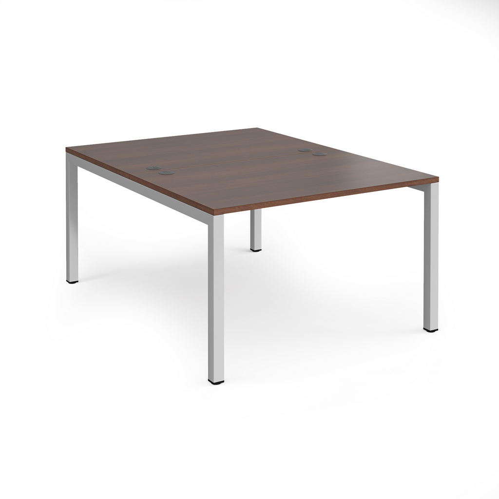 Picture of Connex starter units back to back 1200mm x 1600mm - silver frame, walnut top