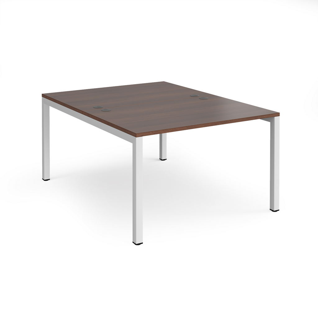 Picture of Connex starter units back to back 1200mm x 1600mm - white frame, walnut top