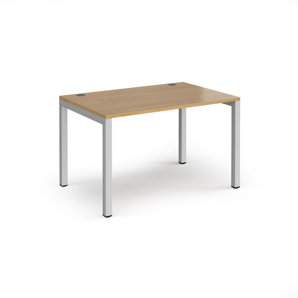 Picture of Connex single desk 1200mm x 800mm - silver frame, oak top