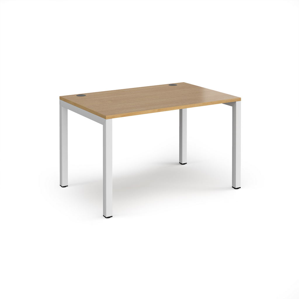 Picture of Connex single desk 1200mm x 800mm - white frame, oak top
