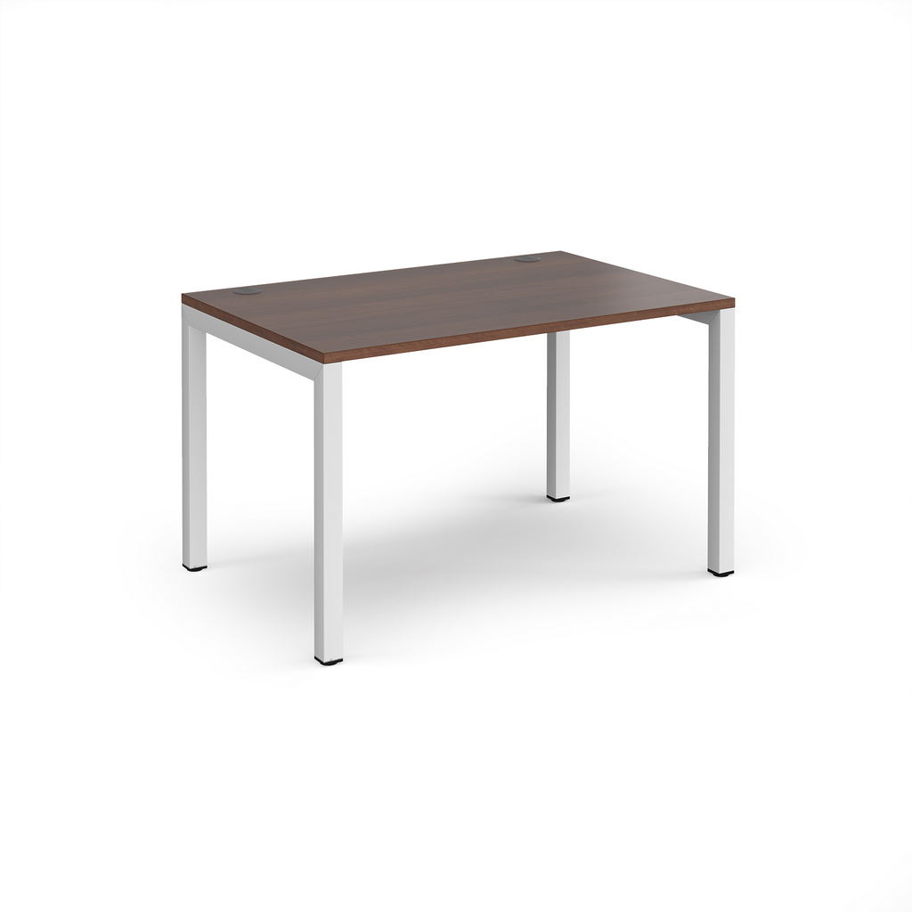 Picture of Connex single desk 1200mm x 800mm - white frame, walnut top