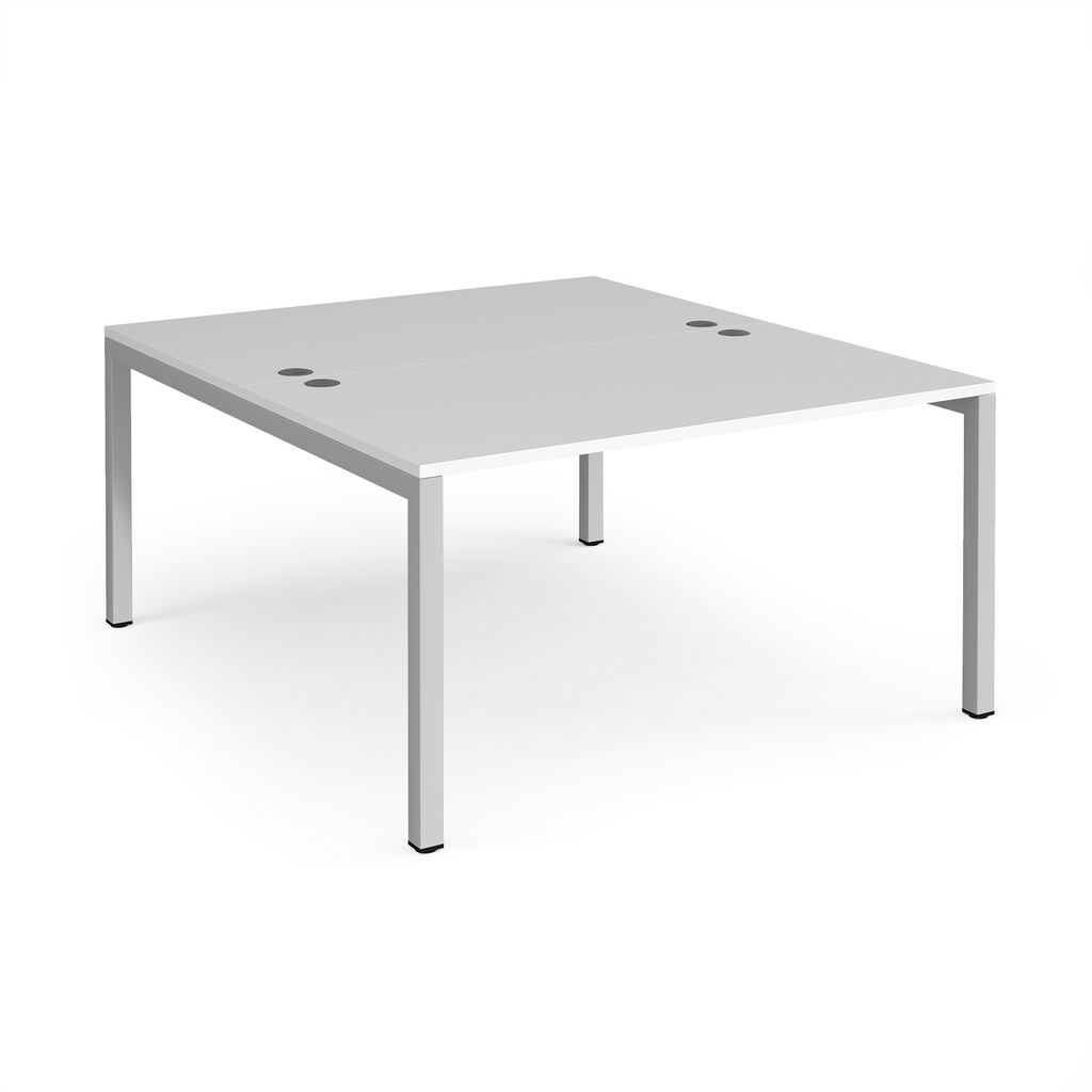 Picture of Connex back to back desks 1400mm x 1600mm - silver frame, white top