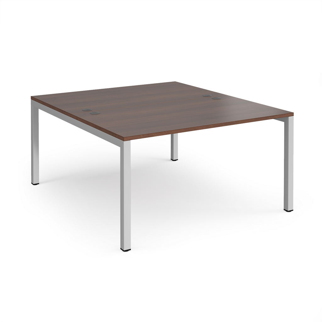 Picture of Connex starter units back to back 1400mm x 1600mm - silver frame, walnut top