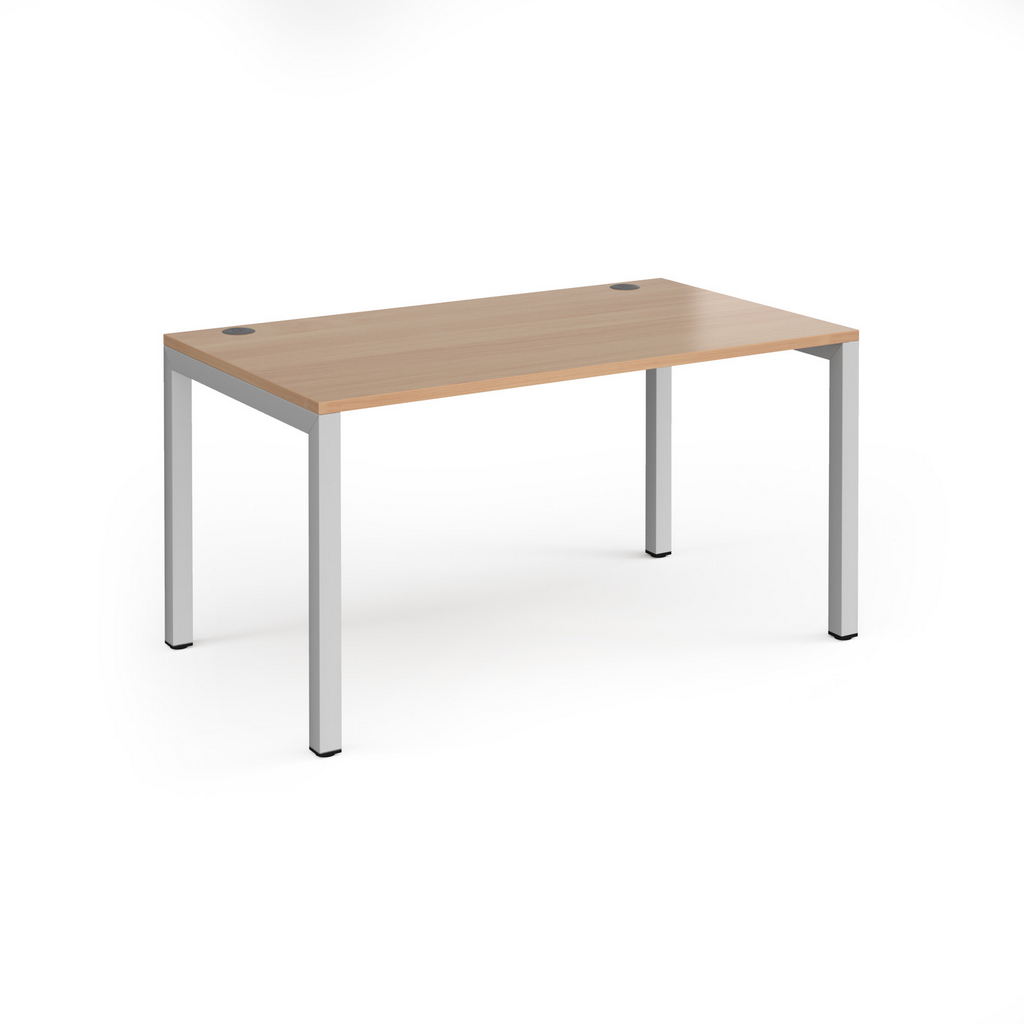 Picture of Connex single desk 1400mm x 800mm - silver frame, beech top