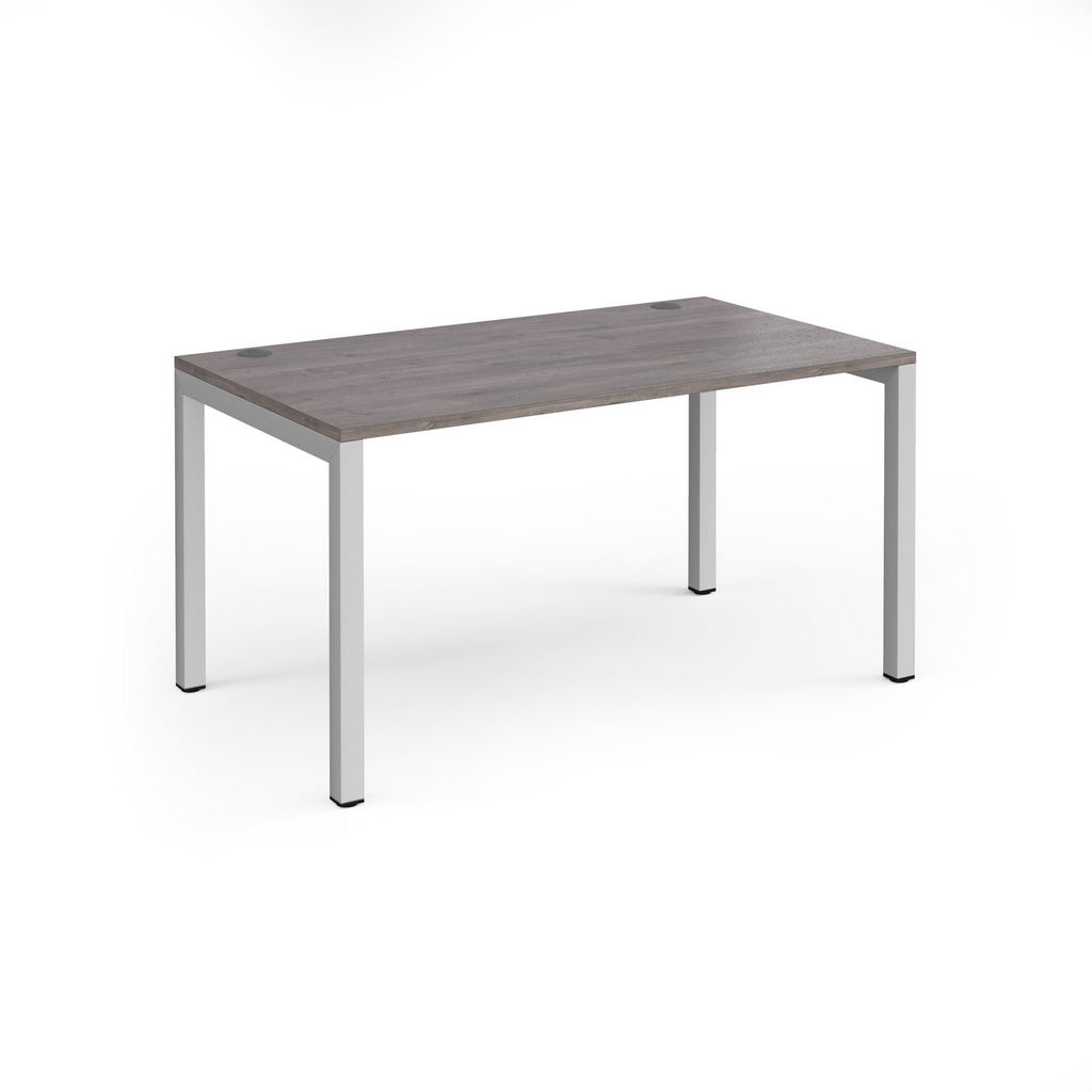 Picture of Connex single desk 1400mm x 800mm - silver frame, grey oak top