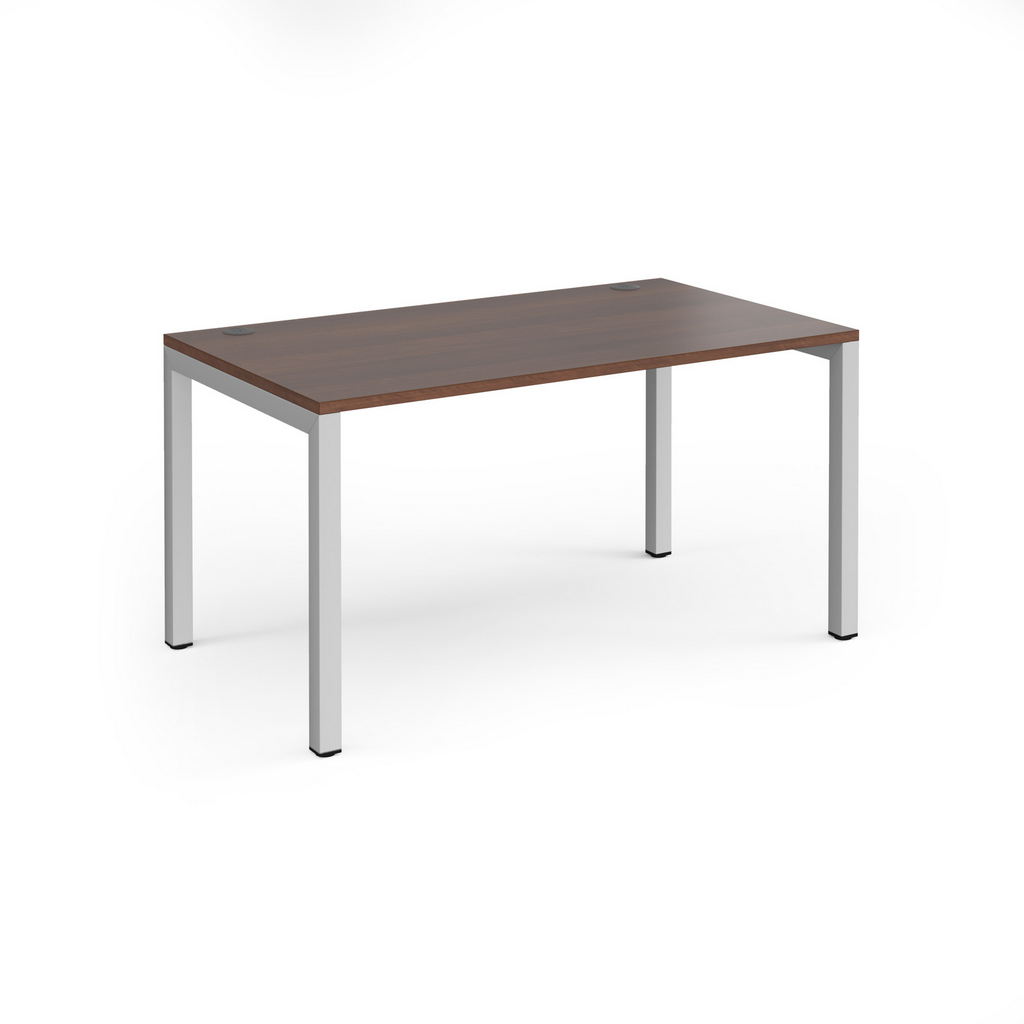 Picture of Connex single desk 1400mm x 800mm - silver frame, walnut top