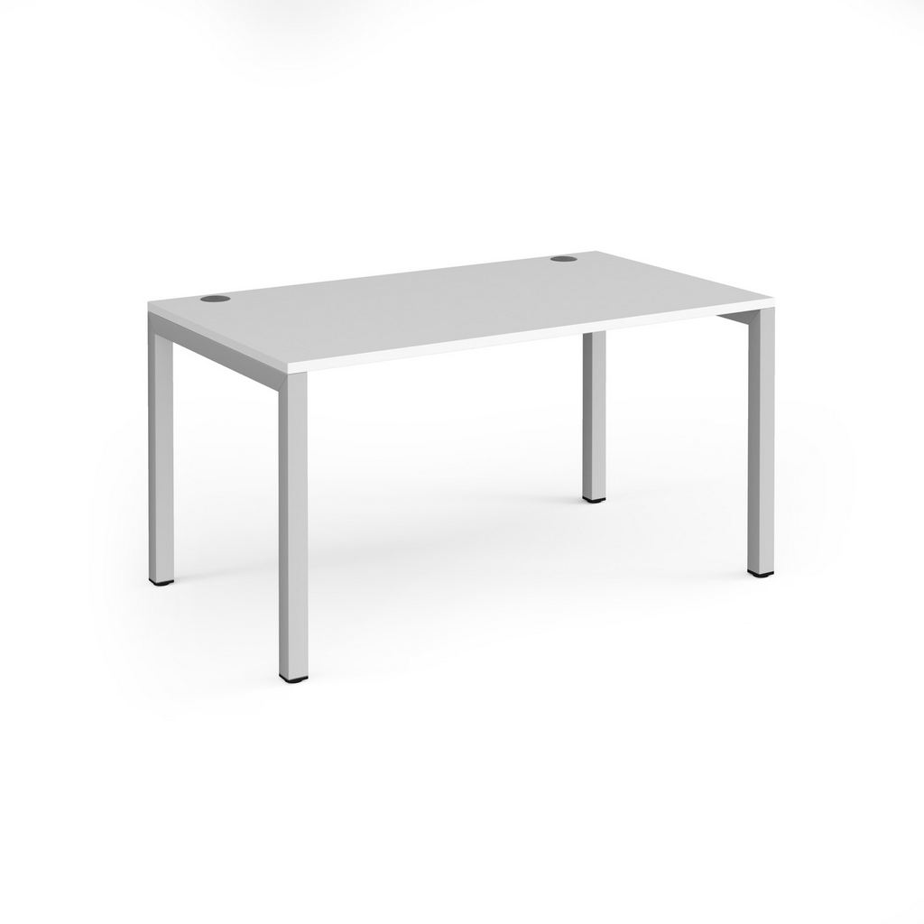 Picture of Connex single desk 1400mm x 800mm - silver frame, white top