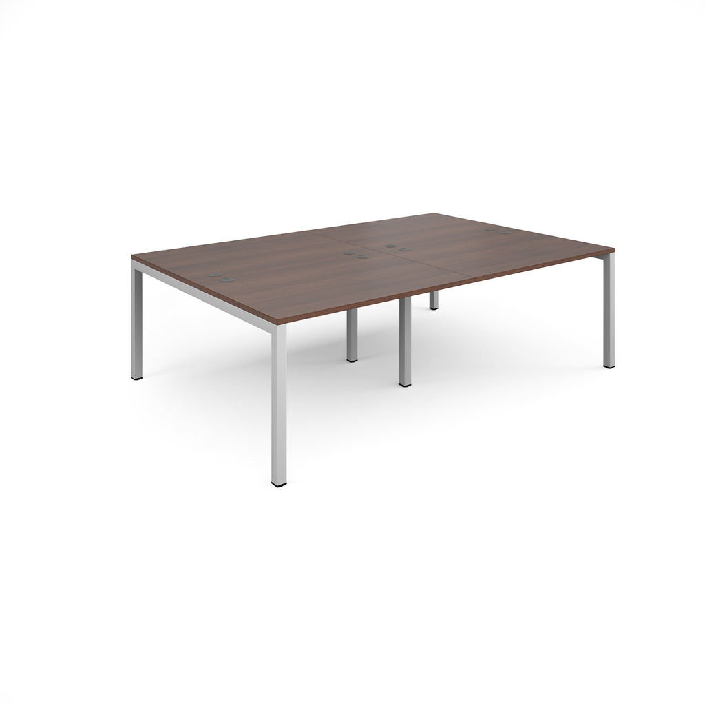 Picture of Connex double back to back desks 2400mm x 1600mm - white frame, walnut top