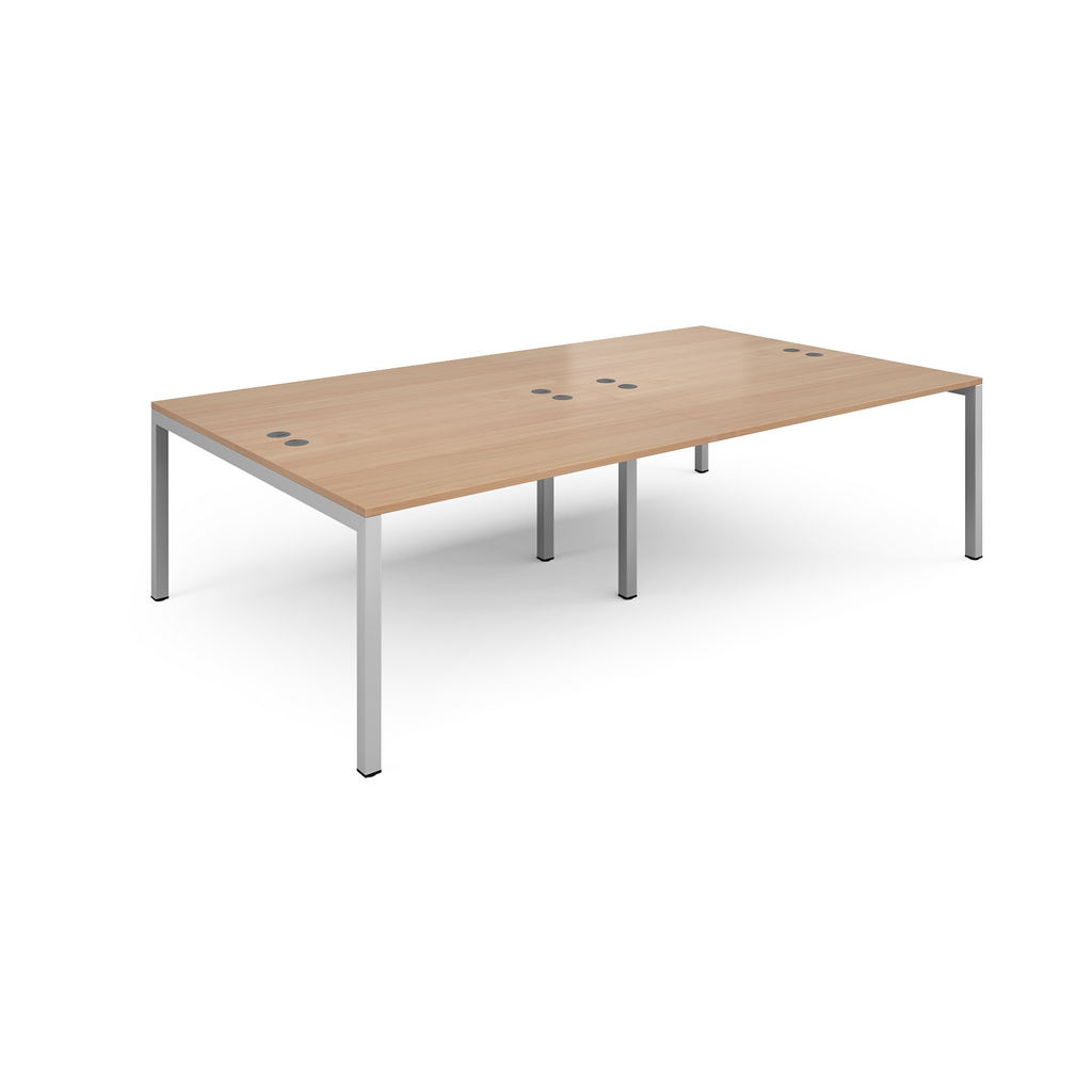 Picture of Connex double back to back desks 2800mm x 1600mm - silver frame, beech top