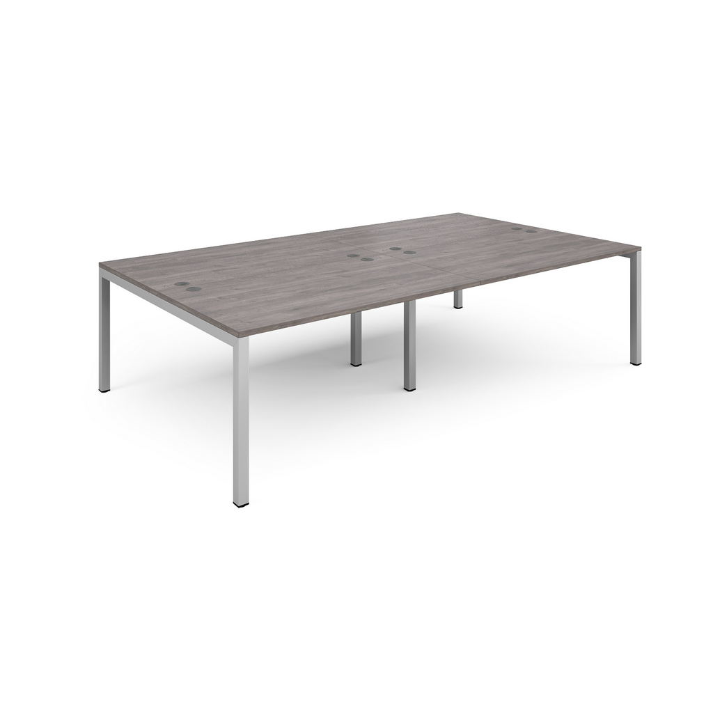Picture of Connex double back to back desks 2800mm x 1600mm - silver frame, grey oak top