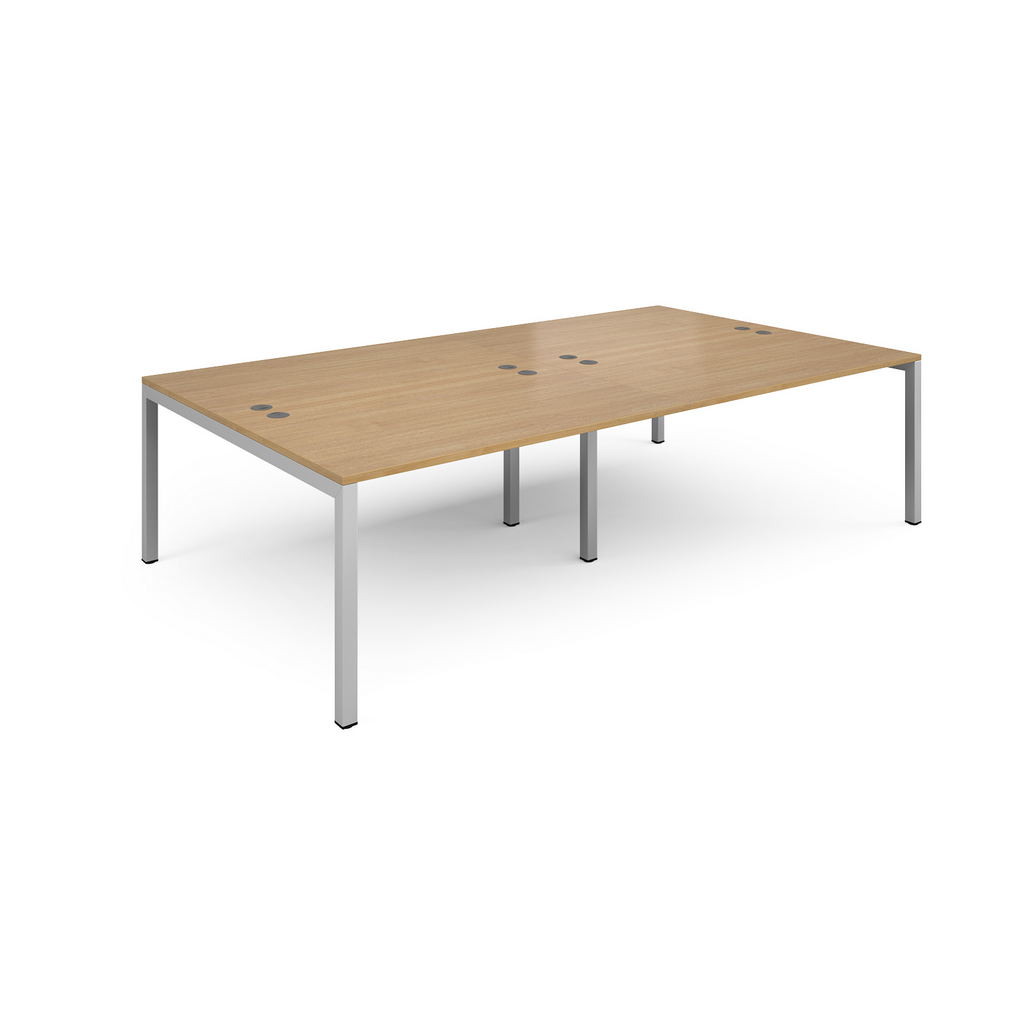 Picture of Connex double back to back desks 2800mm x 1600mm - silver frame, oak top