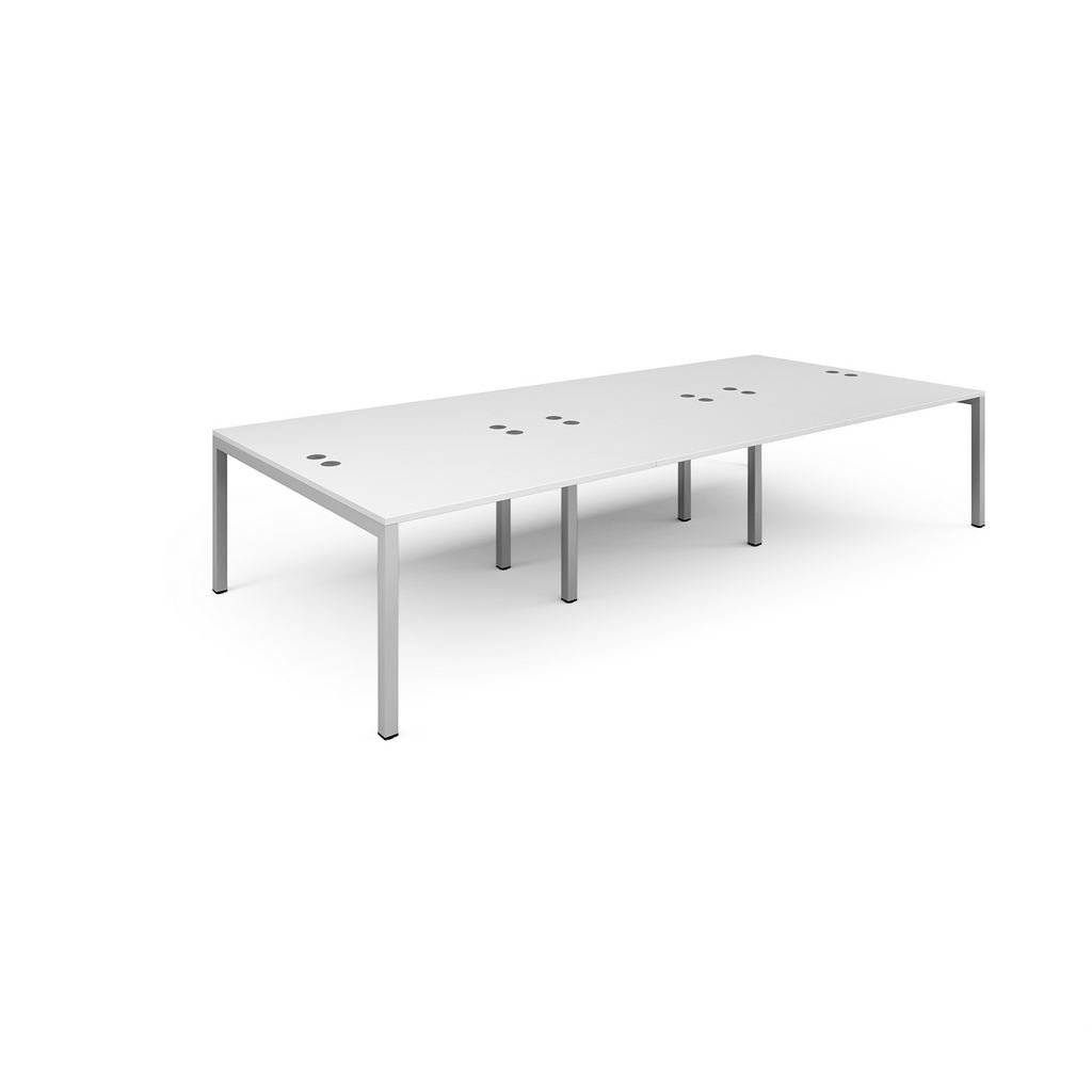 Picture of Connex triple back to back desks 3600mm x 1600mm - silver frame, white top
