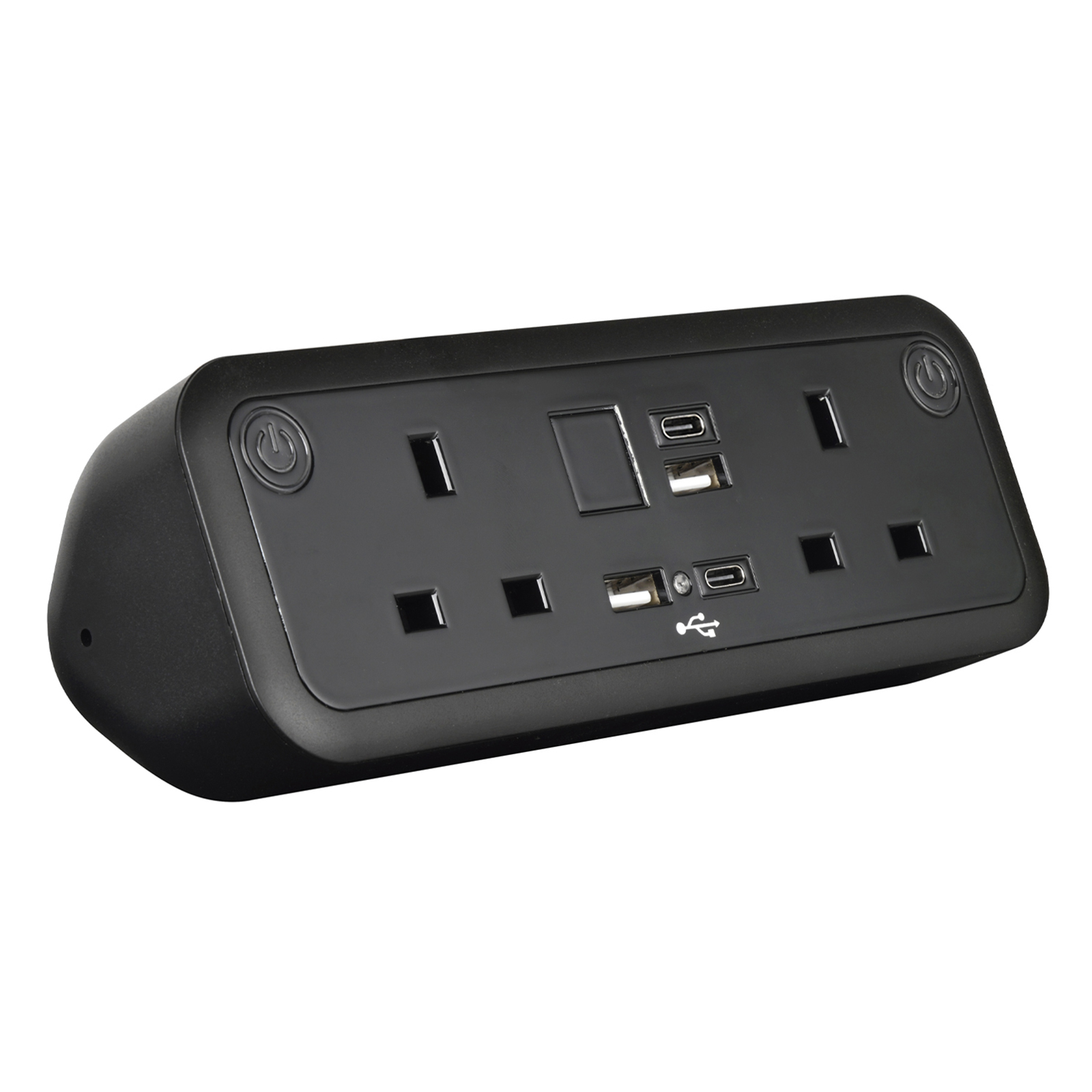 Picture of Comet desk top power module 2 x UK sockets, USB A&C fast charge - Black
