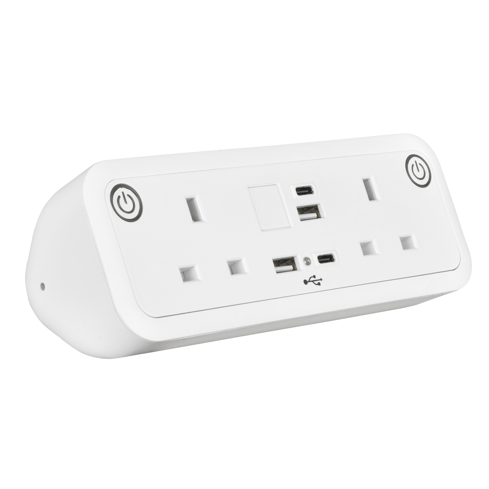 Picture of Comet desk top power module 2 x UK sockets, USB A&C fast charge - White