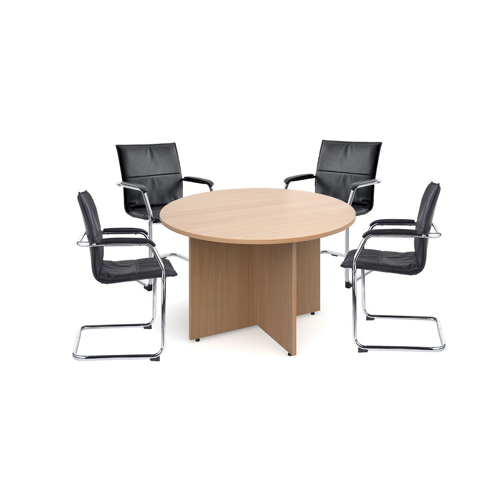 Picture of Arrow head leg circular meeting table 1200mm - white