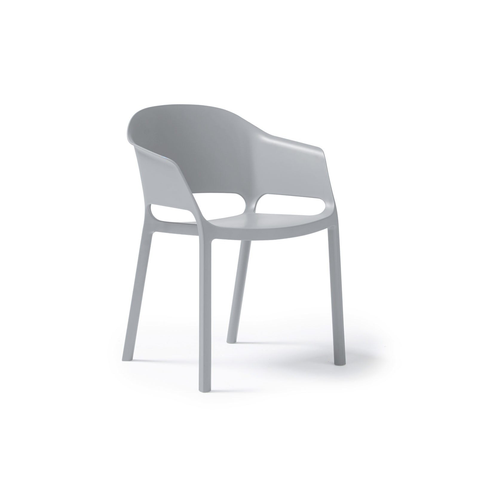 Picture of Contra one piece polypropylene chair with integrated arms in pearl grey