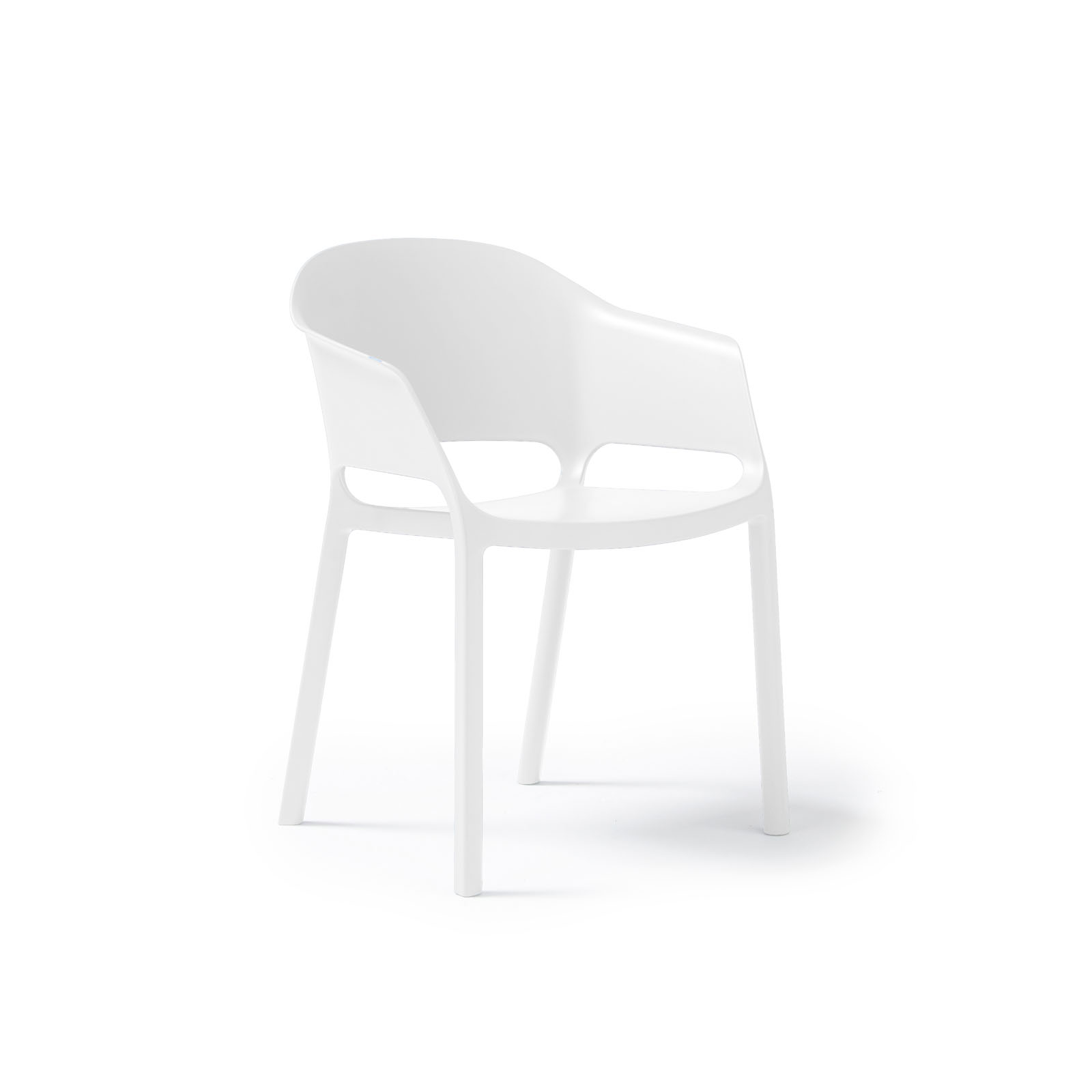 Picture of Contra one piece polypropylene chair with integrated arms in white