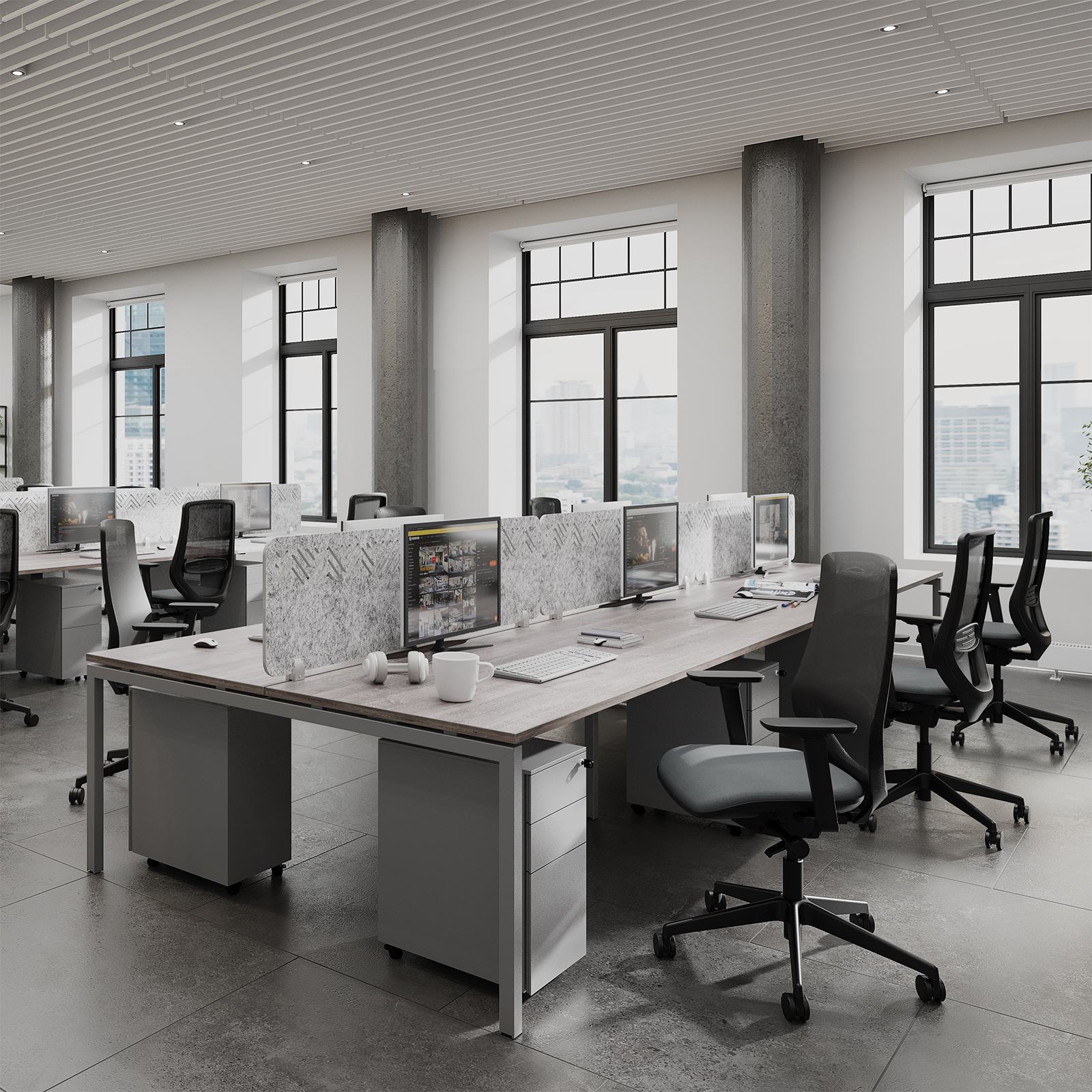 Picture of Connex Goal-Post 1200 x 600 x 725mm Single Desk - Silver Frame / White Top