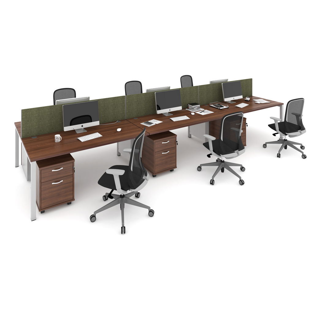 Picture of Connex double back to back desks 2800mm x 1600mm - silver frame, white top