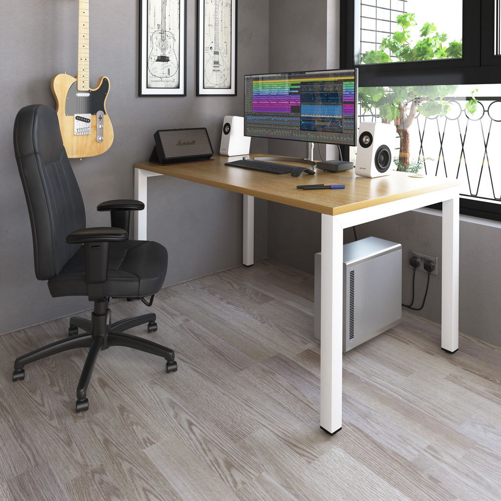 Picture of Connex single desk 1200mm x 800mm - silver frame, beech top