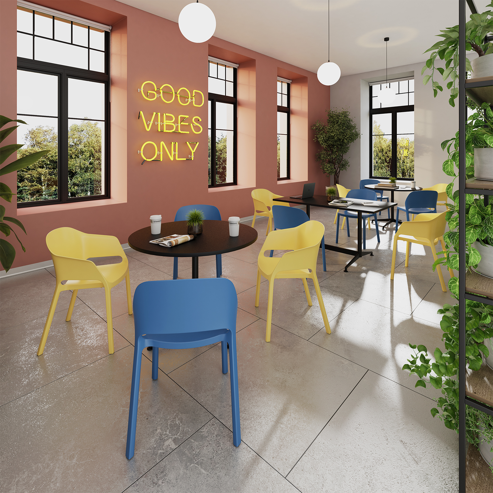 Picture of Contra one piece polypropylene chair in blue